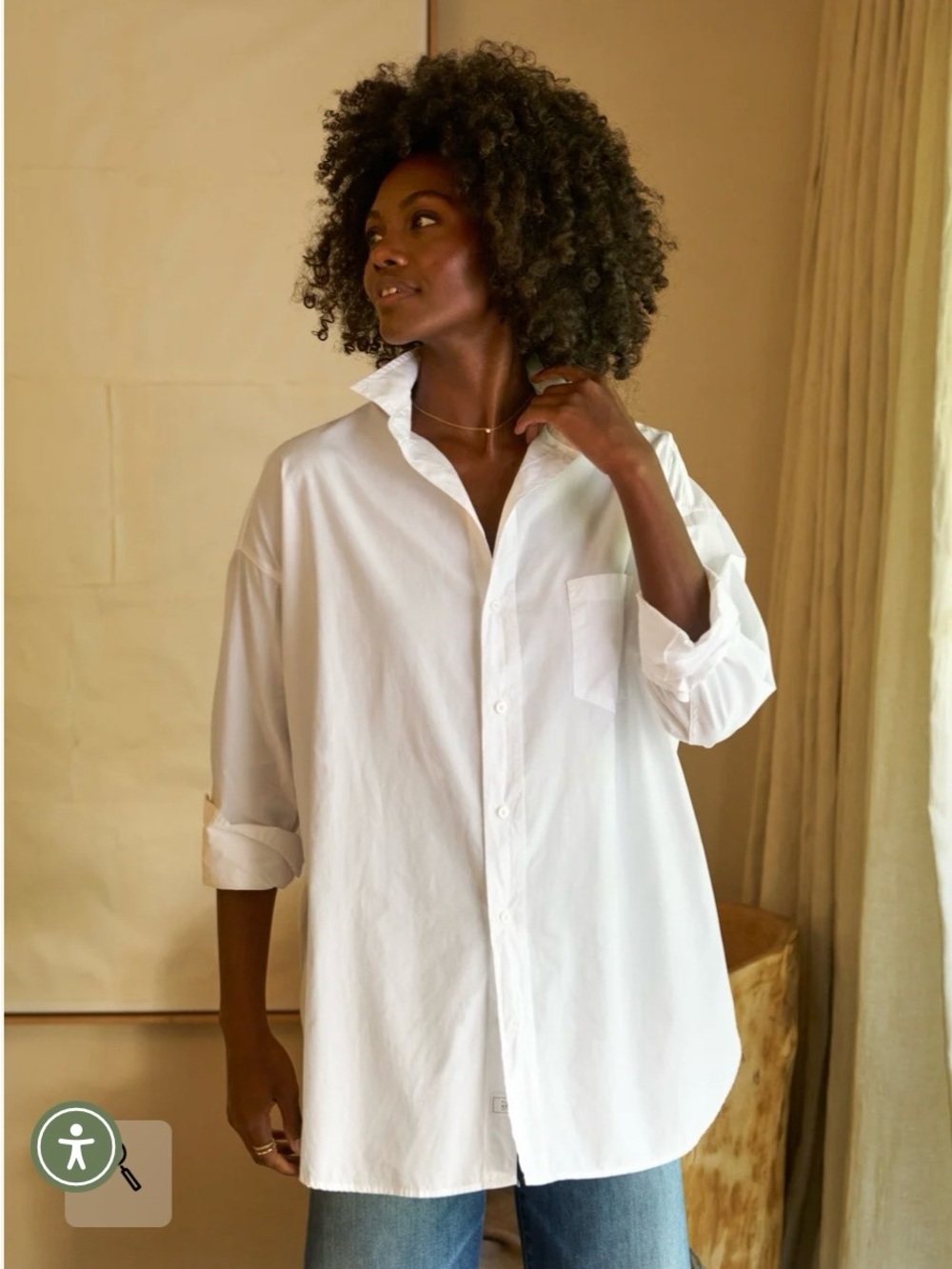 Frank & Eileen Shirley Oversized Button-Up Shirt, Small